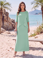 Melisande mint green front view mother of the bride dress