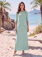 Melisande pool blue alternate front view 2 mother of the bride dress