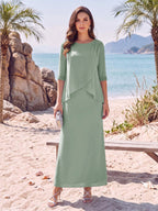 Melisande sage green alternate front view 2 mother of the bride dress