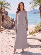 Yvette Dawn Wisteria back view mother of the bride dress