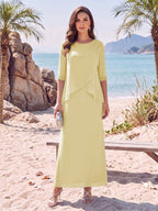 Yvette Dawn Yellow front view mother of the bride dress