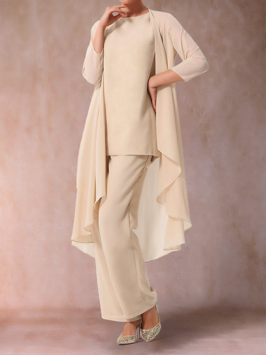 Delphine Grace Champagne side view mother of the bride dress