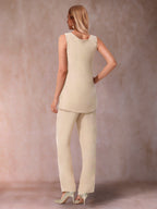 Delphine Grace Champagne hem detail mother of the bride dress