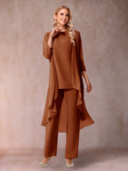 Delphine Grace Burnt Orange front view mother of the bride dress