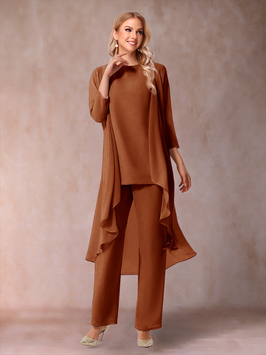 Delphine Grace Burnt Orange front view mother of the bride dress