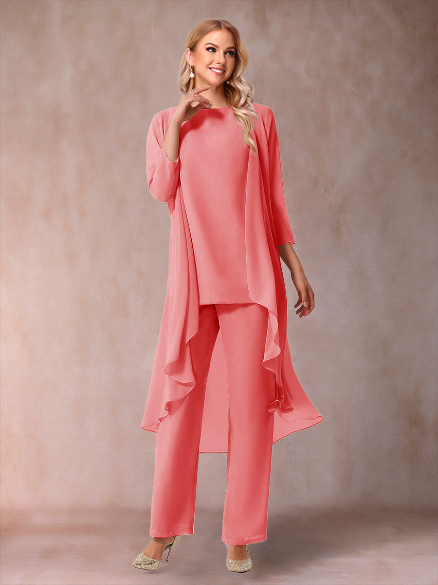 Delphine Grace Coral back view mother of the bride dress
