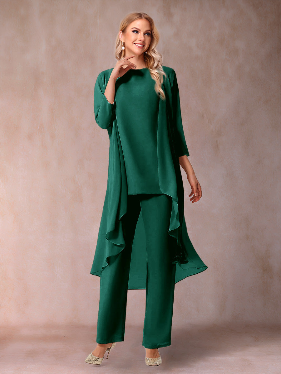 Delphine Grace Hunter Green front view mother of the bride dress
