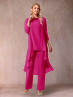 Delphine Grace Fuchsia back view mother of the bride dress