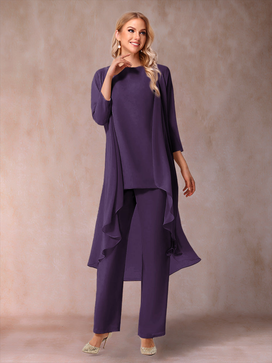 Delphine Grace Grape front view mother of the bride dress