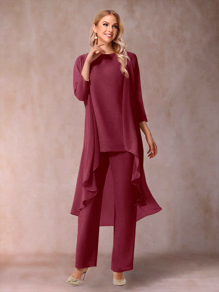 Delphine Grace Burgundy side view mother of the bride dress