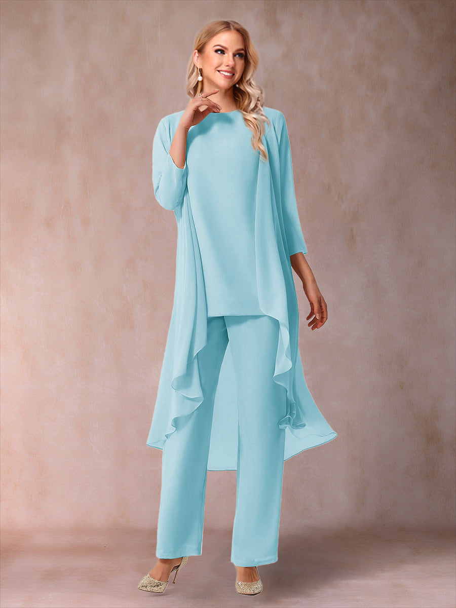 Delphine Grace Sky Blue back view mother of the bride dress