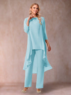 Delphine Grace Sky Blue back view mother of the bride dress