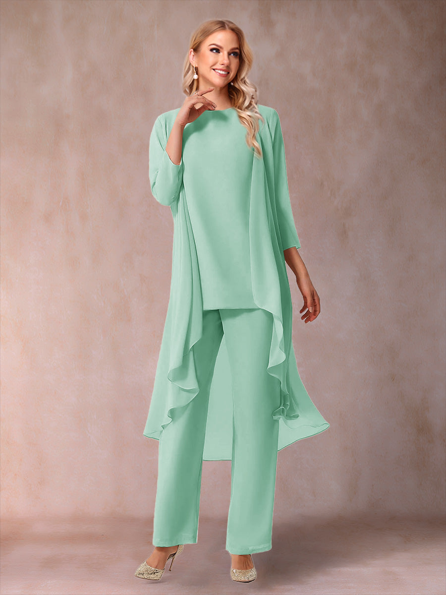 Delphine Grace Mint Green front view mother of the bride dress