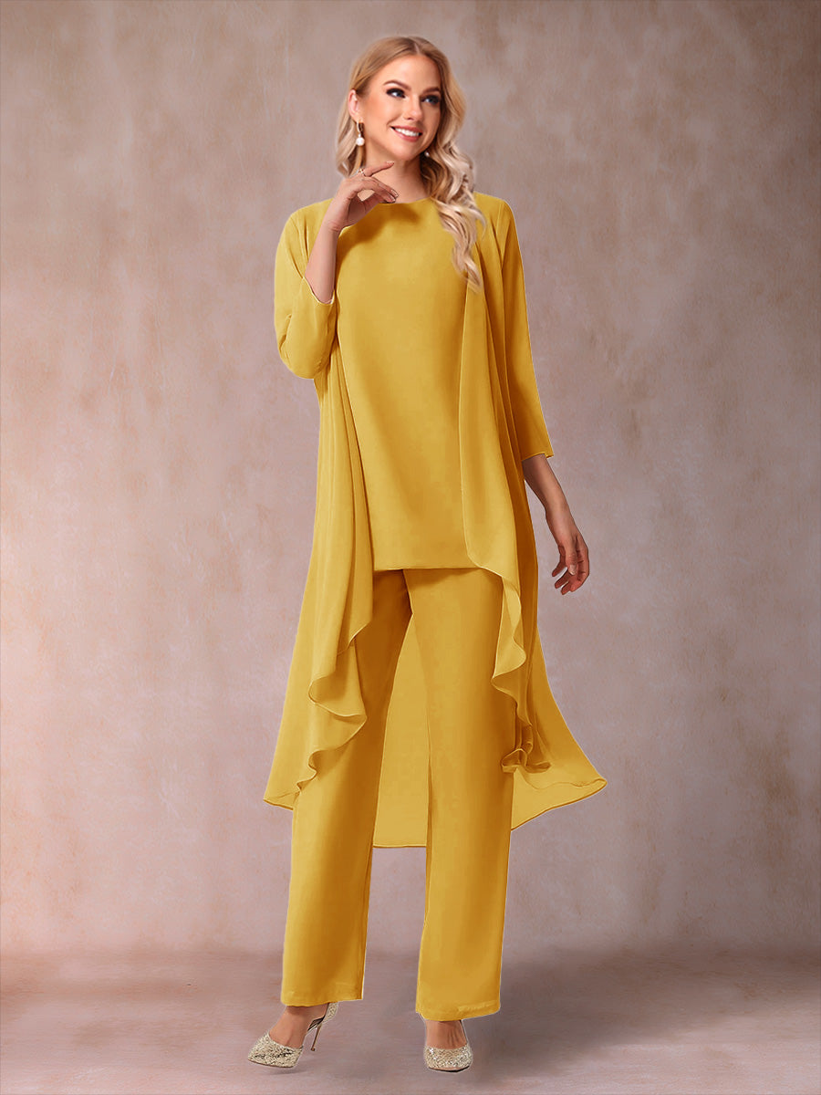 Delphine Grace Gold front view mother of the bride dress