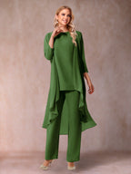 Delphine Grace Olive Green front view mother of the bride dress