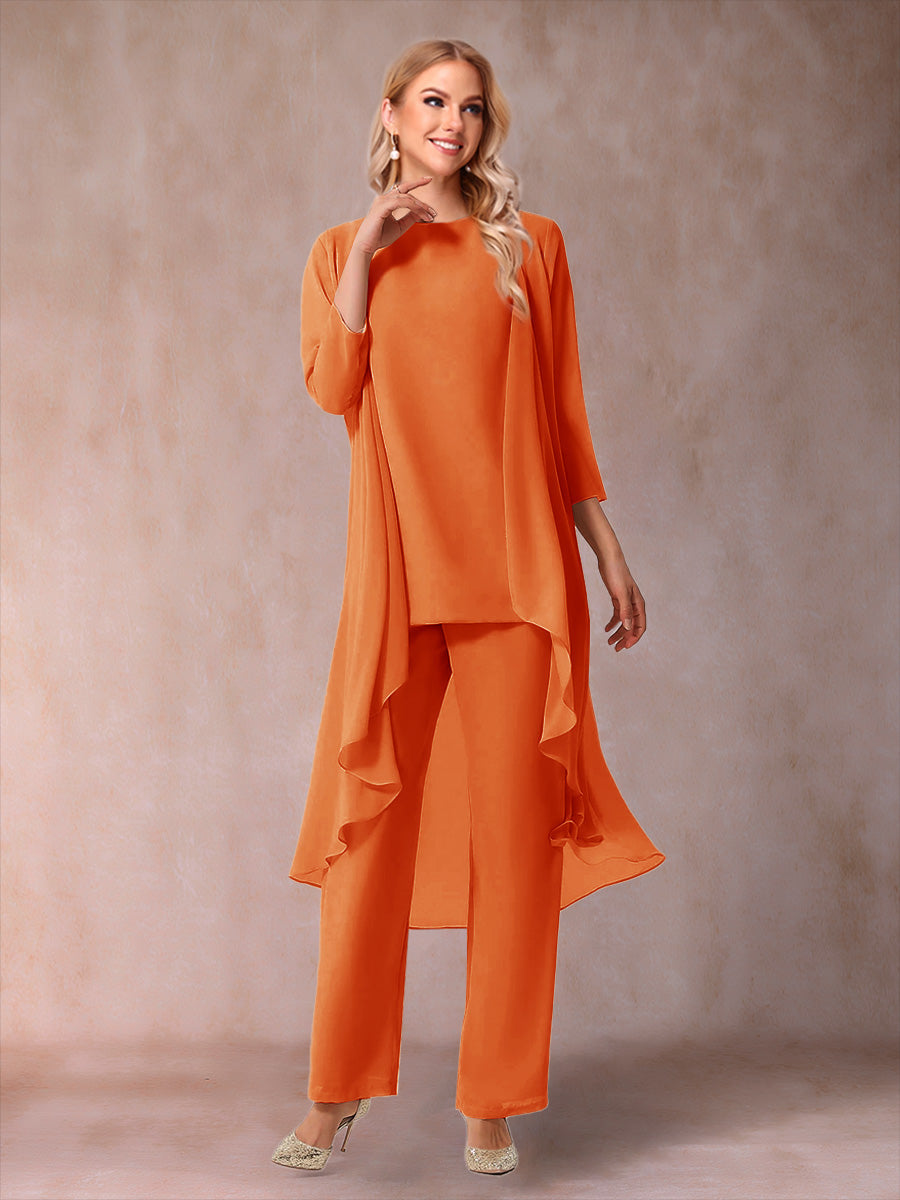 Delphine Grace Orange front view mother of the bride dress