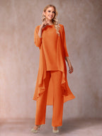 Delphine Grace Orange front view mother of the bride dress
