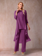 Delphine Grace Orchid front view mother of the bride dress