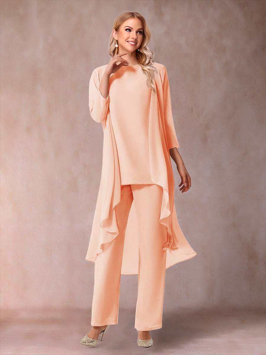 Delphine Grace Peach front view mother of the bride dress