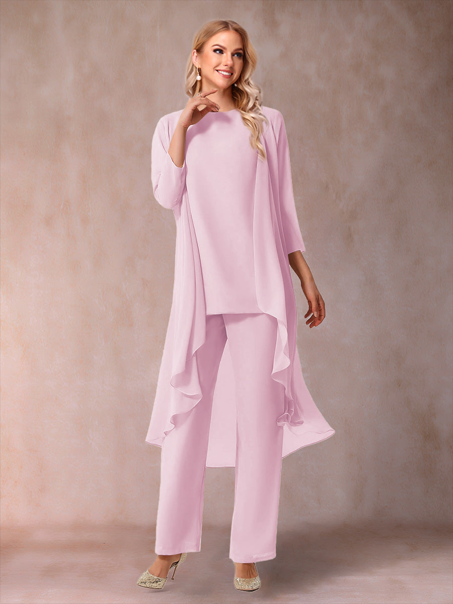 Delphine Grace Rose Pink front view mother of the bride dress