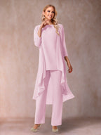 Delphine Grace Rose Pink front view mother of the bride dress