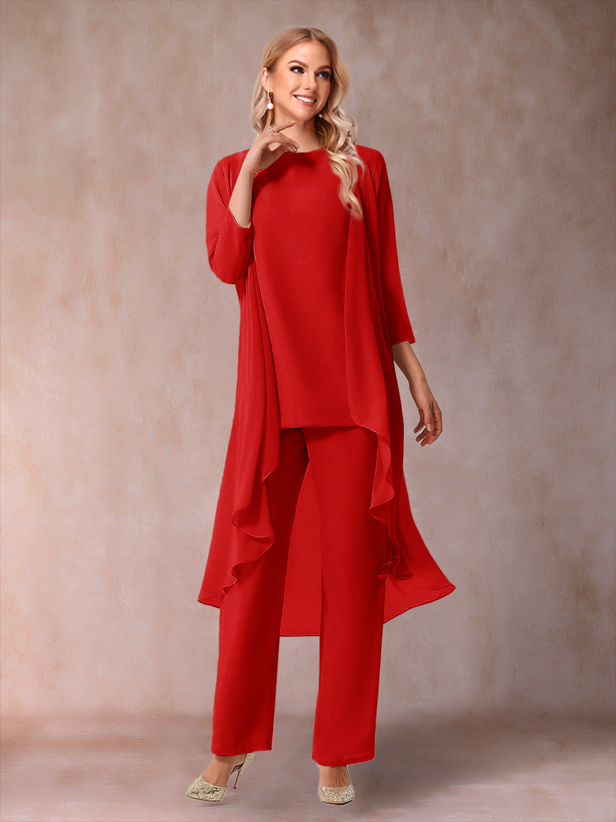 Delphine Grace Red front view mother of the bride dress
