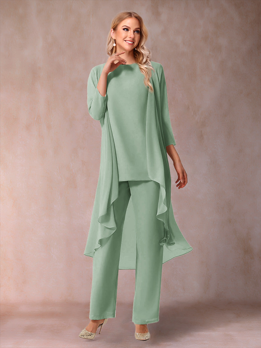 Delphine Grace Sage Green back view mother of the bride dress