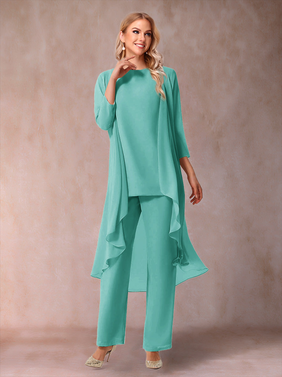 Delphine Grace Pool Blue front view mother of the bride dress