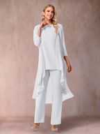 Delphine Grace White front view mother of the bride dress
