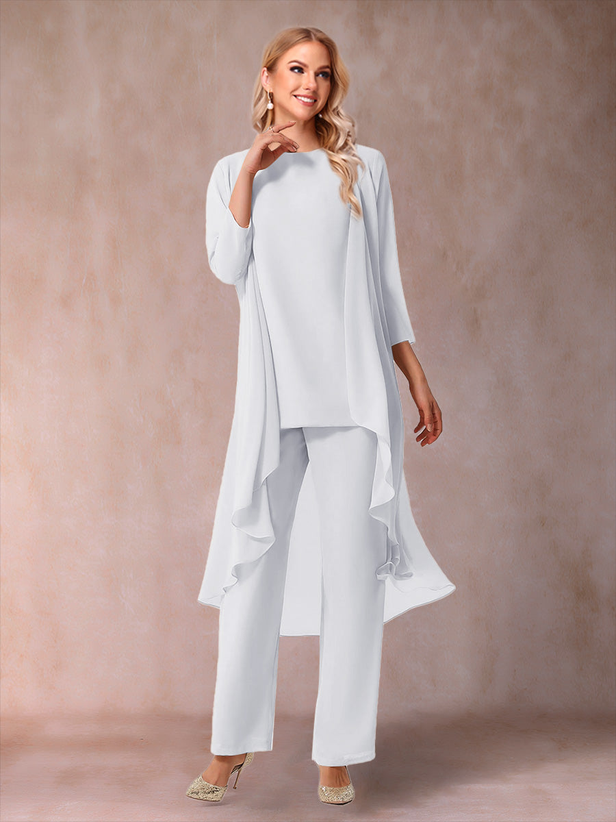 Delphine Grace White front view mother of the bride dress