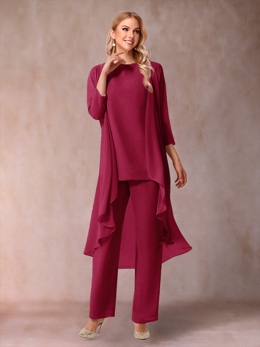 Delphine Grace Burgundy back view mother of the bride dress