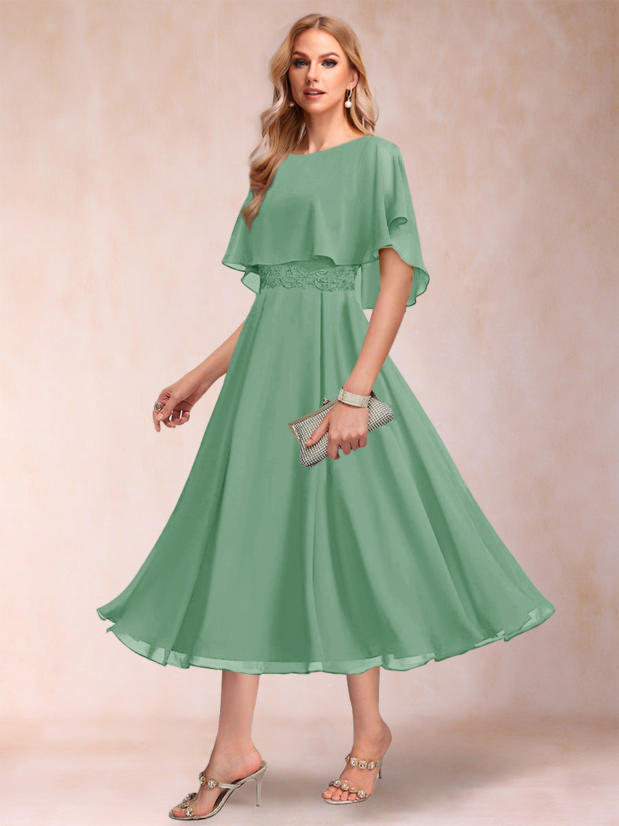 Celeste Rose Eucalyptus front view mother of the bride dress