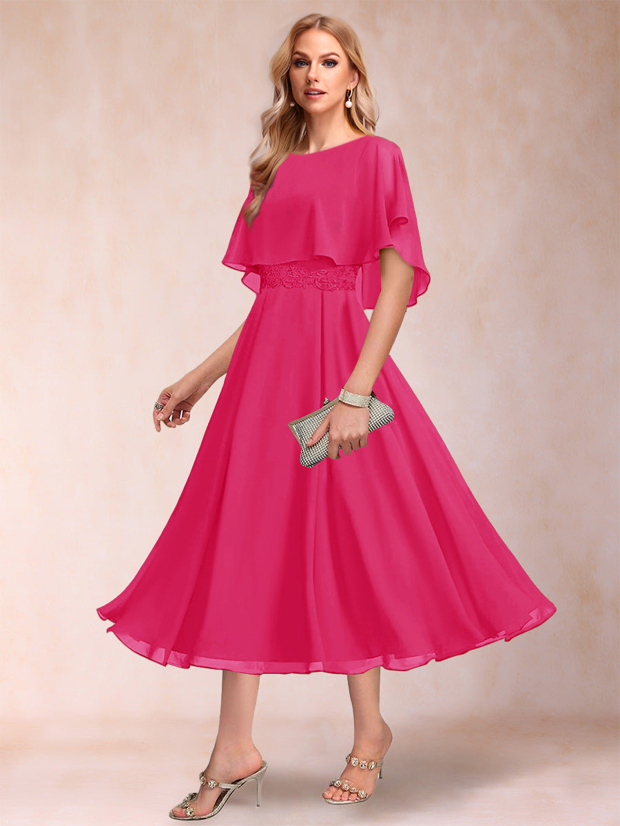Celeste Rose Fuchsia back view mother of the bride dress