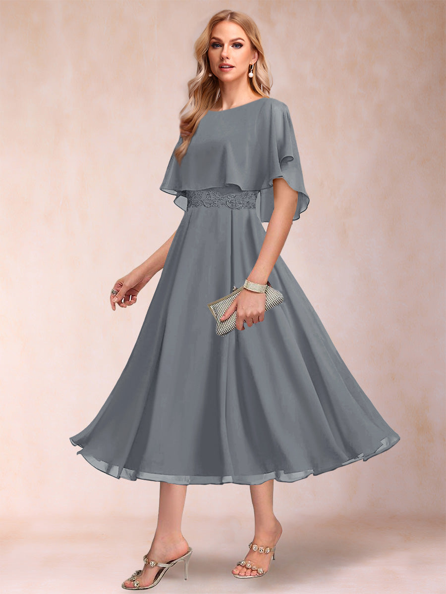 Celeste Rose Grey front view mother of the bride dress