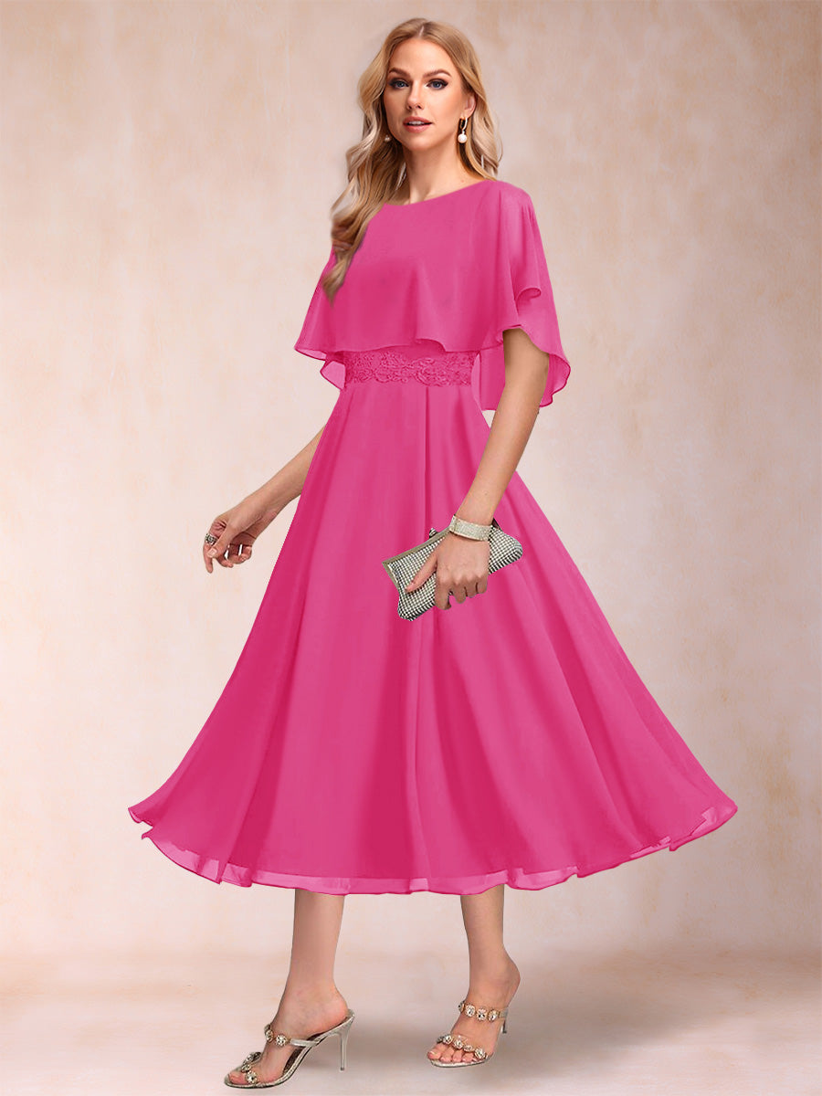 Celeste Rose Hot Pink front view mother of the bride dress