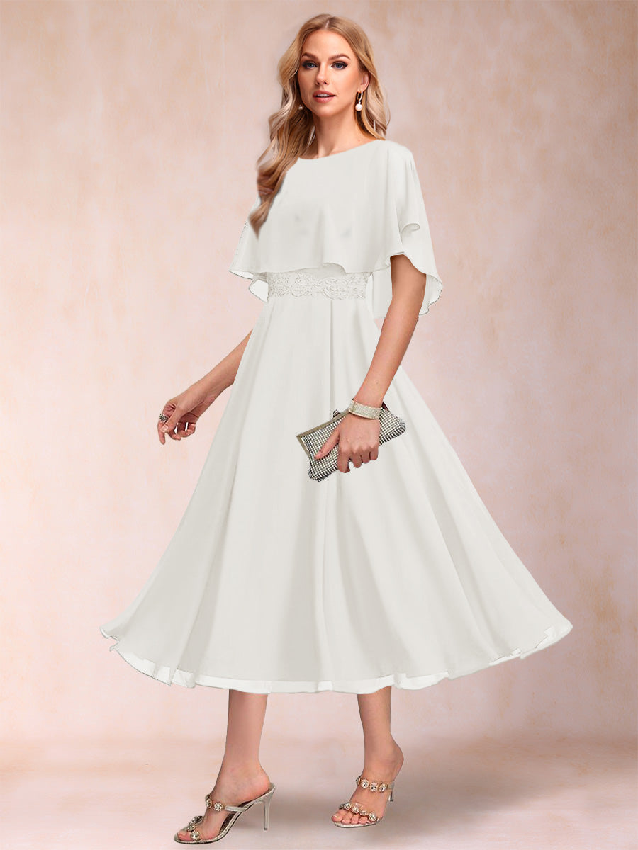 Celeste Rose Ivory front view mother of the bride dress