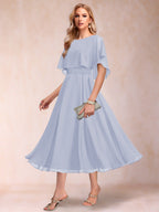 Celeste Rose Lavender front view mother of the bride dress