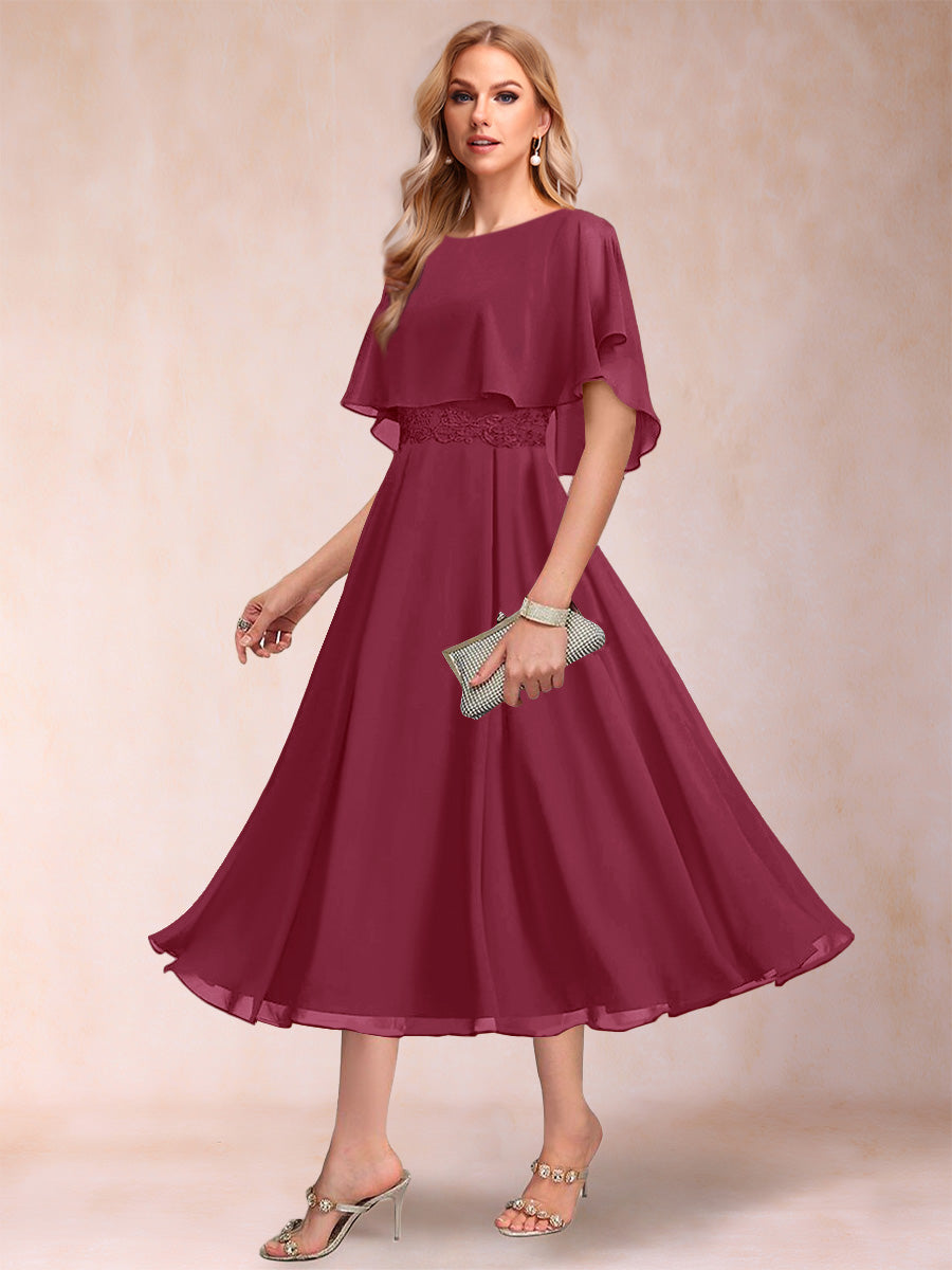 Celeste Rose Burgundy back view mother of the bride dress