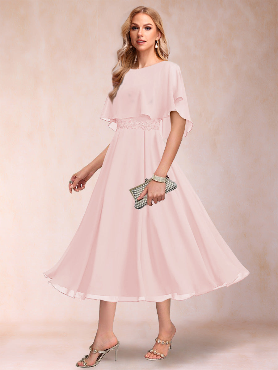 Celeste Rose Pearl Pink front view mother of the bride dress
