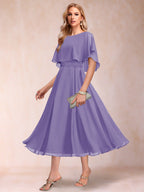 Celeste Rose Lilac front view mother of the bride dress