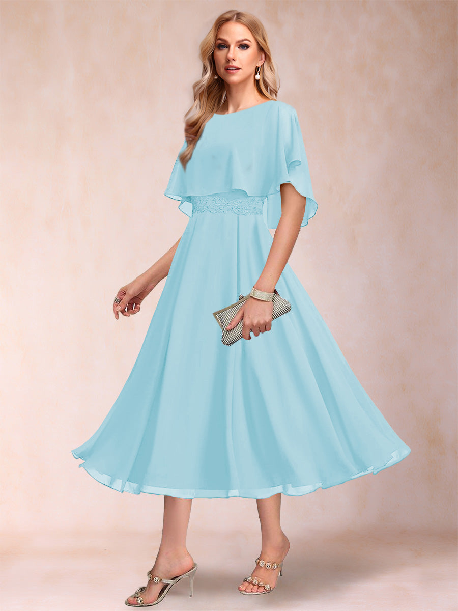 Celeste Rose Sky Blue back view mother of the bride dress