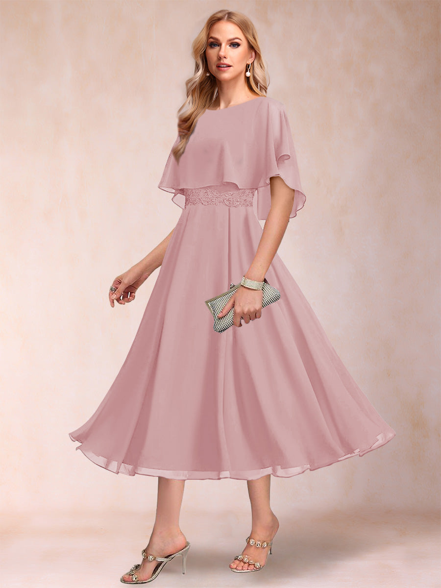 Celeste Rose Mauve front view mother of the bride dress