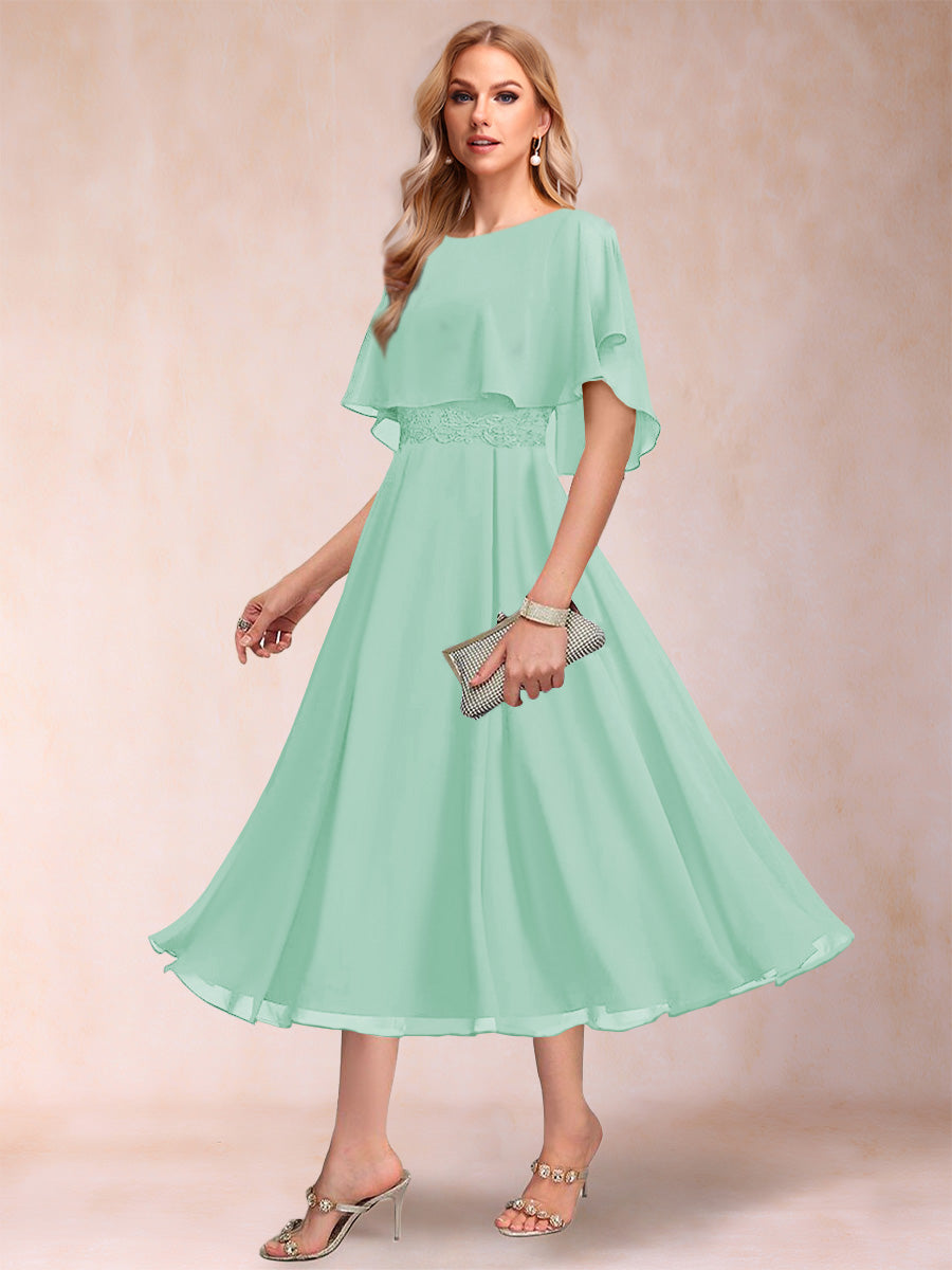 Celeste Rose Mint Green front view mother of the bride dress