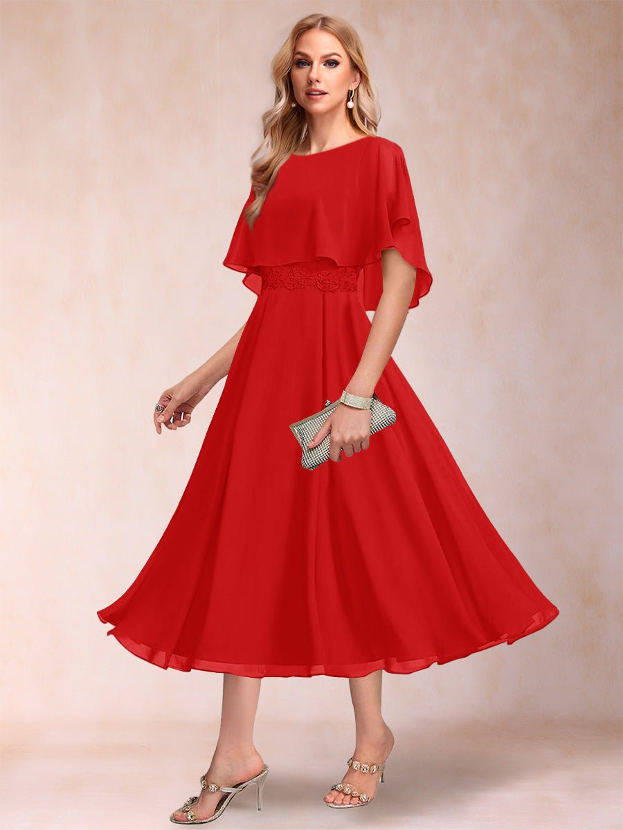 Celeste Rose Red front view mother of the bride dress