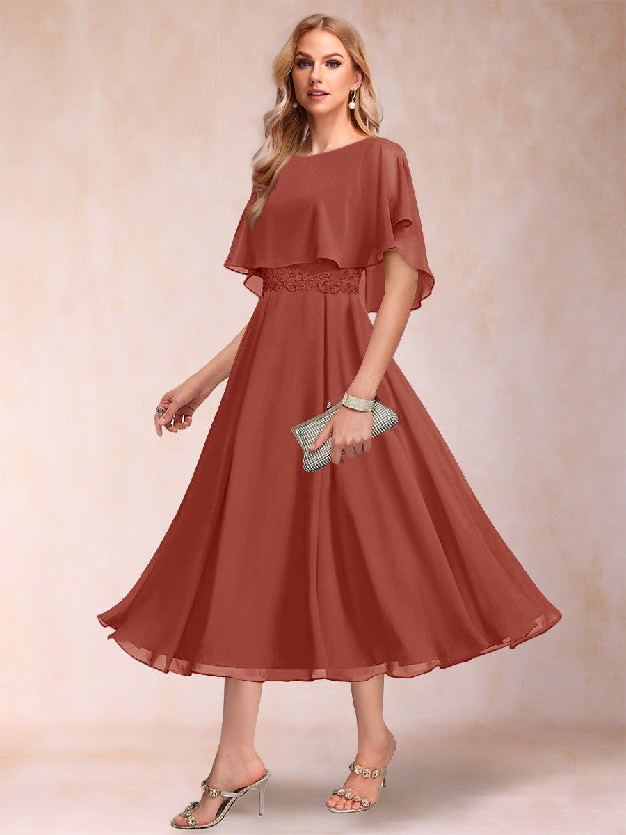 Celeste Rose Rust front view mother of the bride dress