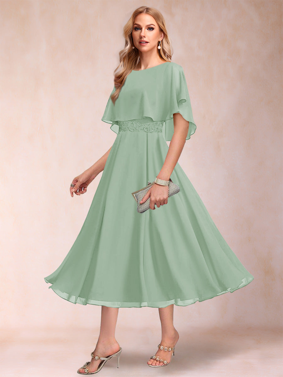 Celeste Rose Sage Green back view mother of the bride dress