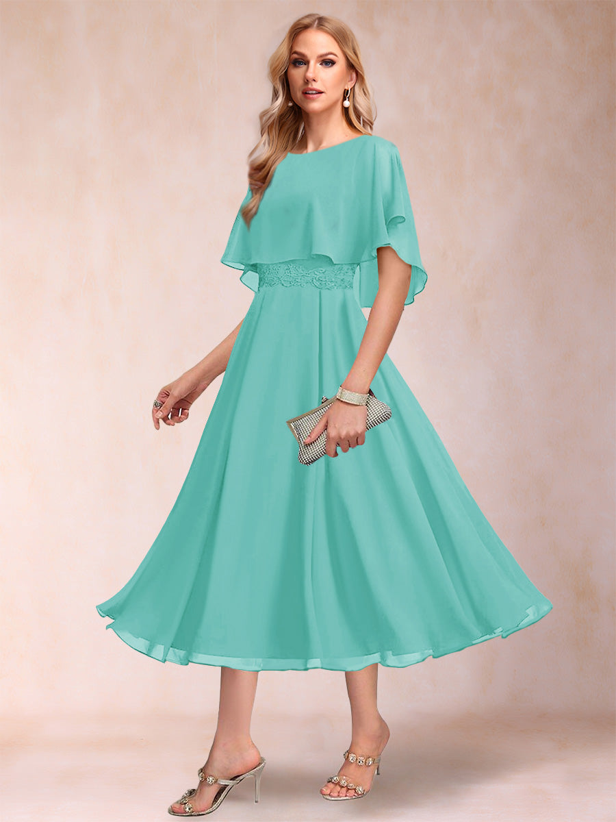 Celeste Rose Pool Blue back view mother of the bride dress