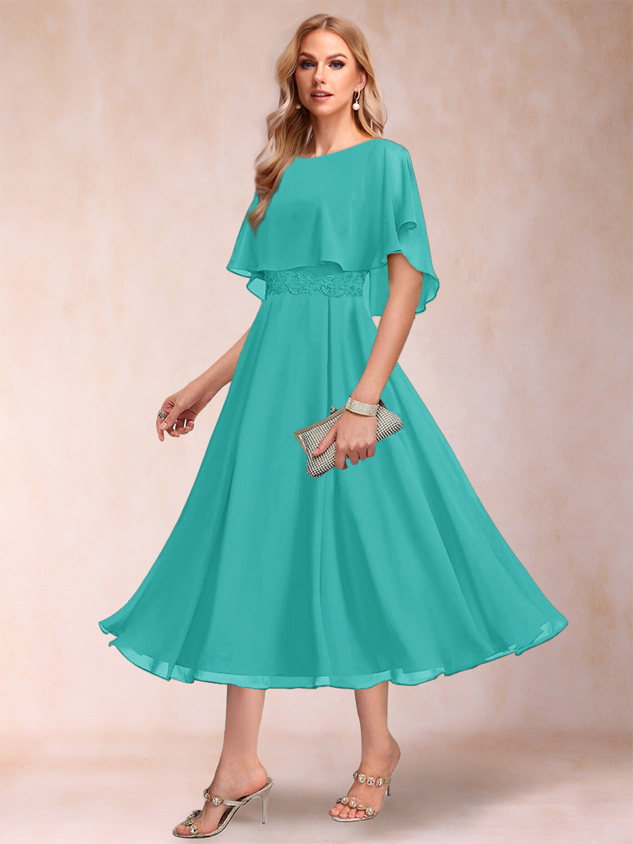 Celeste Rose Turquoise back view mother of the bride dress