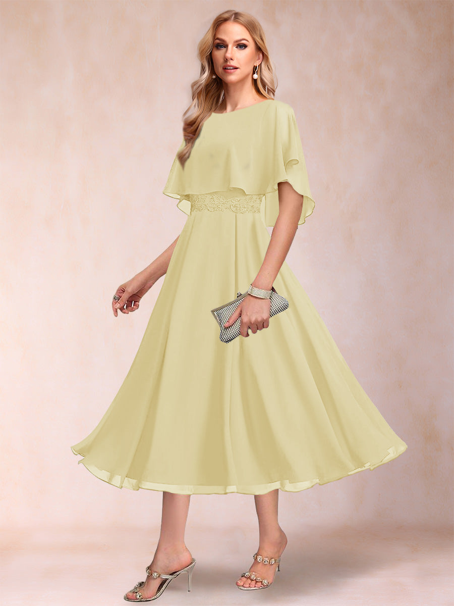 Celeste Rose Yellow front view mother of the bride dress