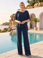 Xaviera Navy Blue detail view 7 wedding guest dress